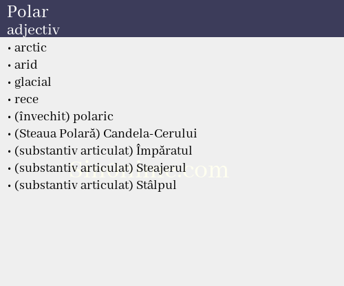 Polar, adjectiv - dicționar de sinonime
