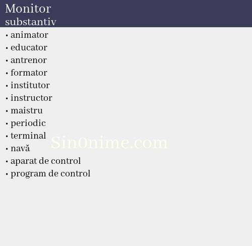 Monitor, substantiv - dicționar de sinonime
