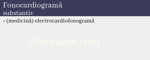 Fonocardiogramă, substantiv - dicționar de sinonime