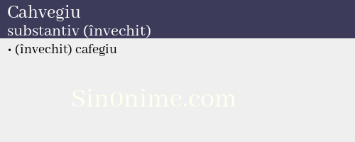 Cahvegiu, substantiv (învechit) - dicționar de sinonime