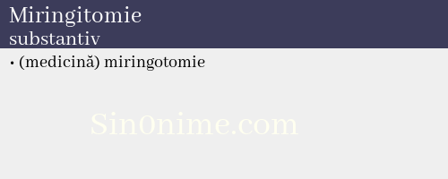 Miringitomie, substantiv - dicționar de sinonime