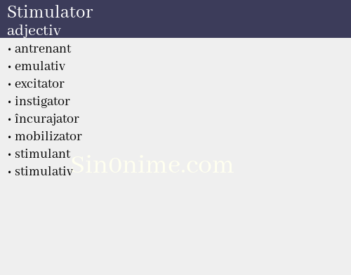Stimulator, adjectiv - dicționar de sinonime