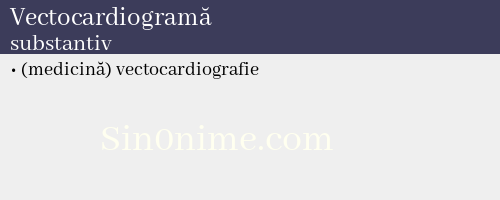 Vectocardiogramă, substantiv - dicționar de sinonime