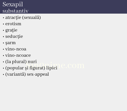 Sexapil, substantiv - dicționar de sinonime