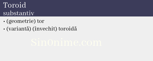 Toroid, substantiv - dicționar de sinonime