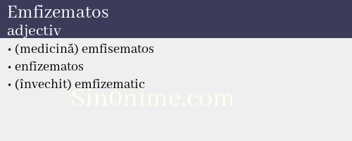 Emfizematos, adjectiv - dicționar de sinonime