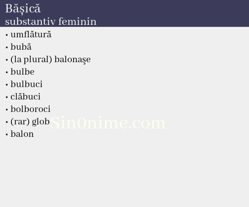 Bășică,   substantiv feminin - dicționar de sinonime
